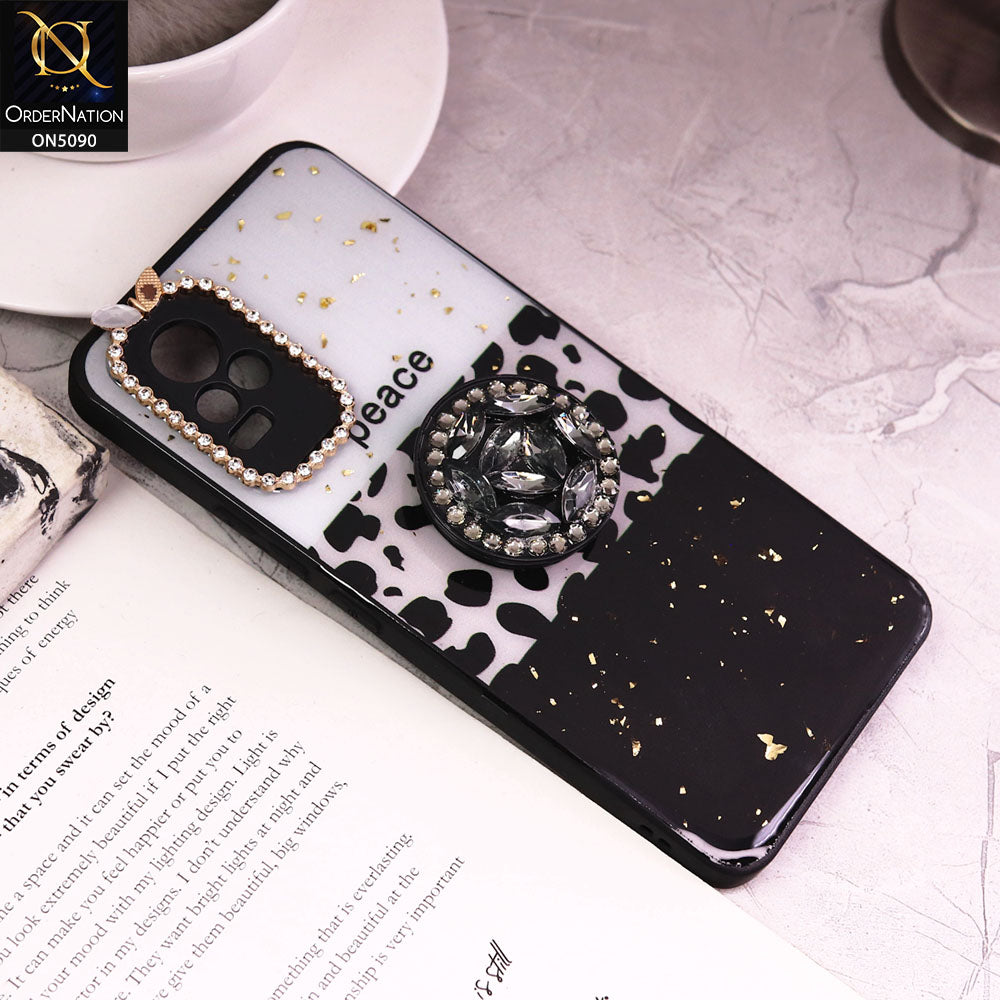 Vivo V21e Cover - Design4 - Bling Series - Glitter Foil Soft Border Case With Holder(Glitter Does Not Move)