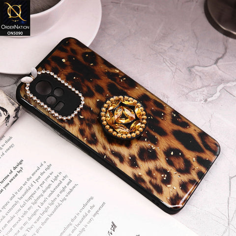 Vivo Y73 Cover - Design9 - Bling Series - Glitter Foil Soft Border Case With Holder(Glitter Does Not Move)