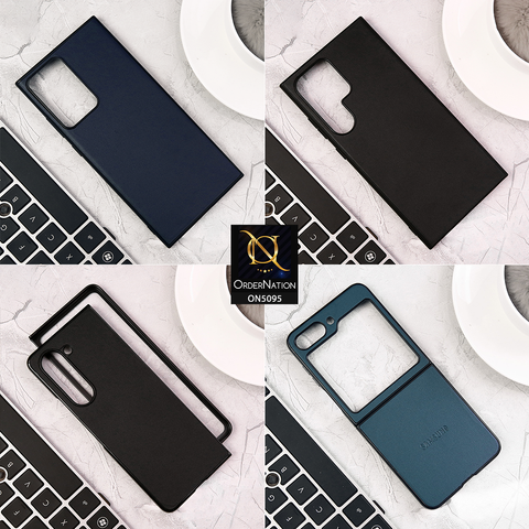 Samsung Galaxy A05 Cover - Black - Trendy Synthetic Leather Look Soft Silicon Borders Ultra Thin Protective Shell Case