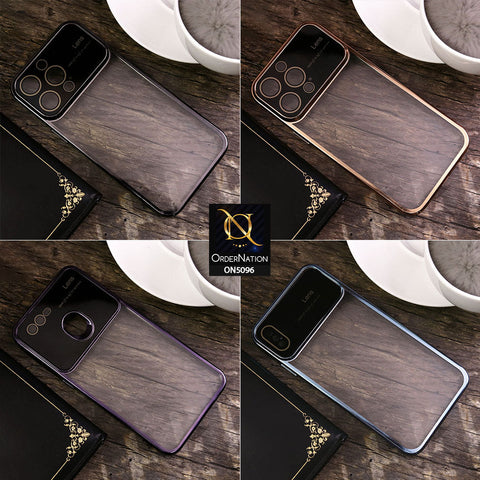 iPhone 11 Pro Max Cover - Black - New Color Electroplating Borders Camera Lens Soft Transparent Case