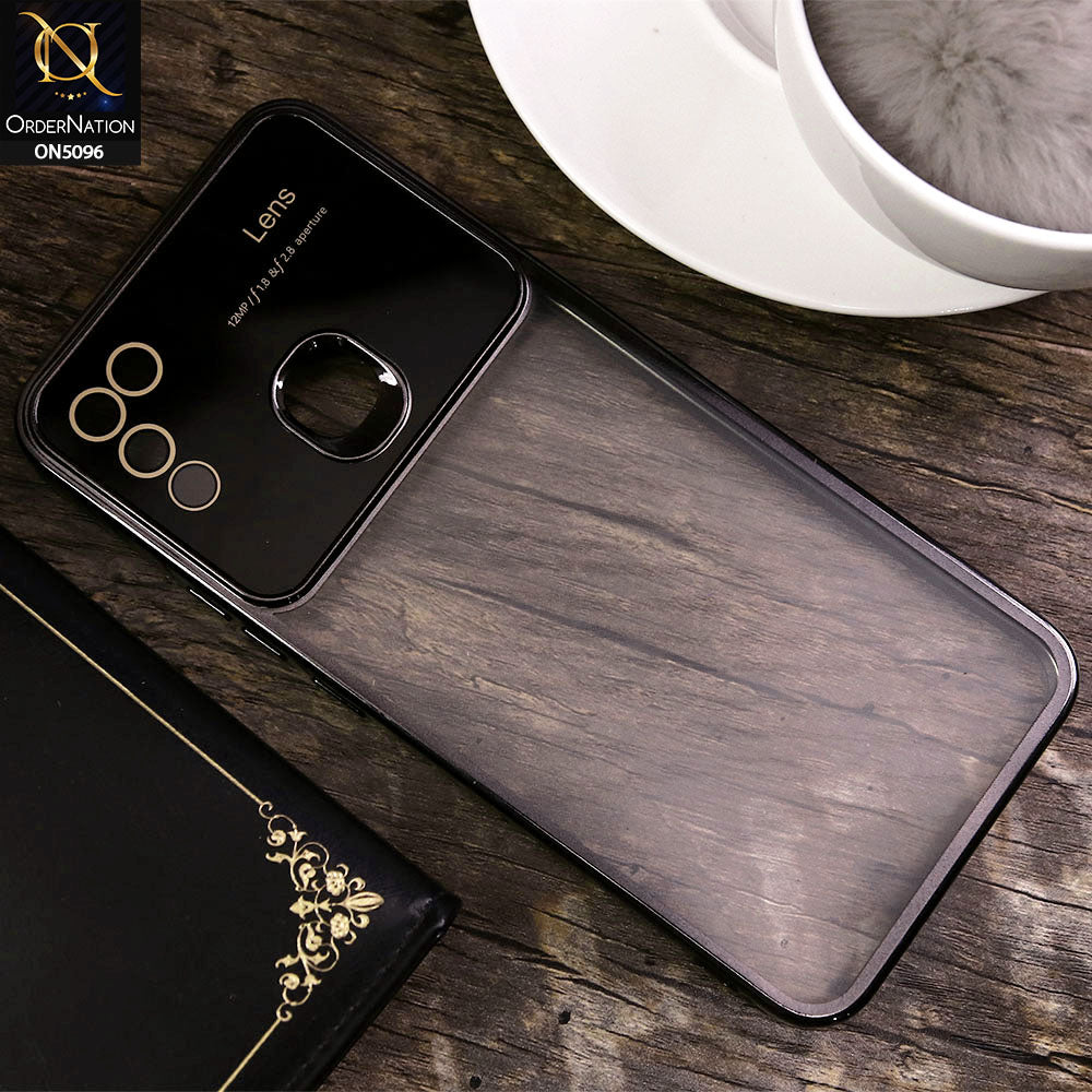 Infinix Hot 10 Play Cover - Black - New Color Electroplating Borders Camera Lens Soft Transparent Case