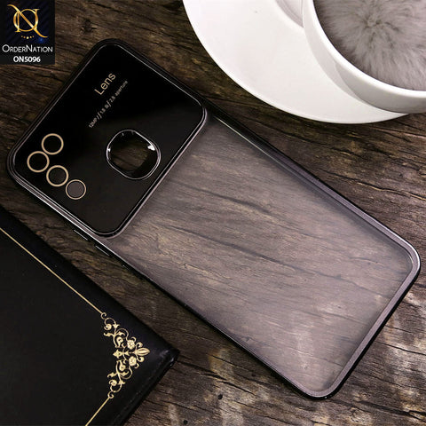 Infinix Hot 10 Play Cover - Black - New Color Electroplating Borders Camera Lens Soft Transparent Case