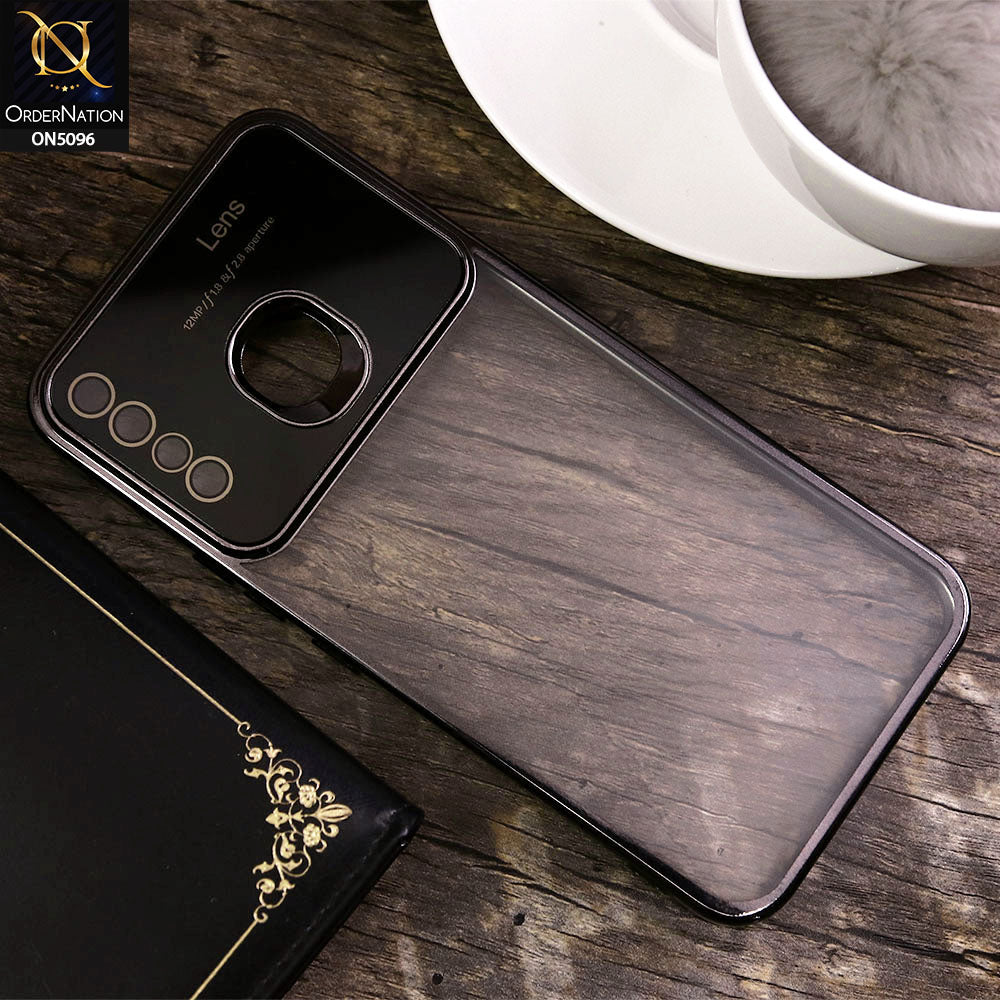 Infinix Hot 8 Lite Cover - Black - New Color Electroplating Borders Camera Lens Soft Transparent Case
