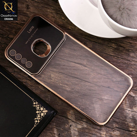 Infinix Hot 8 Lite Cover - Golden - New Color Electroplating Borders Camera Lens Soft Transparent Case