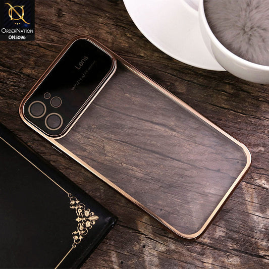 iPhone 11 Cover - Golden - New Color Electroplating Borders Camera Lens Soft Transparent Case