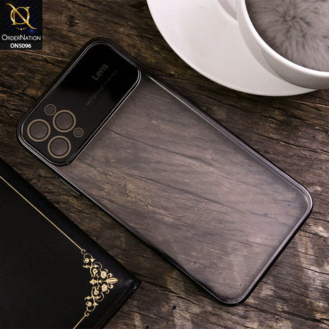 iPhone 11 Pro Max Cover - Black - New Color Electroplating Borders Camera Lens Soft Transparent Case