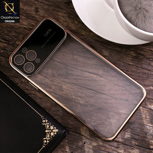 iPhone 11 Pro Max Cover - Golden - New Color Electroplating Borders Camera Lens Soft Transparent Case