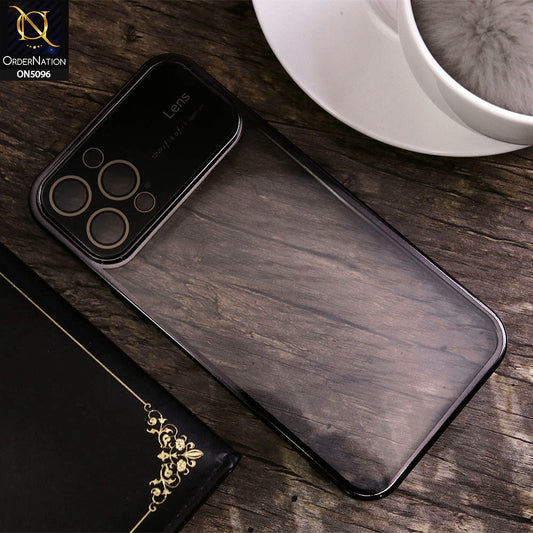 iPhone 12 Pro Max Cover - Black - New Color Electroplating Borders Camera Lens Soft Transparent Case