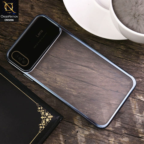 iPhone XS Max Cover - Blue - New Color Electroplating Borders Camera Lens Soft Transparent Case