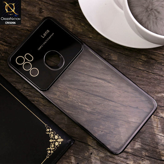 Oppo A53 Cover - Black - New Color Electroplating Borders Camera Lens Soft Transparent Case