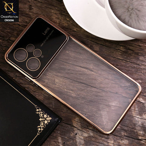 Xiaomi Redmi Note 12 4G Cover - Golden - New Color Electroplating Borders Camera Lens Soft Transparent Case