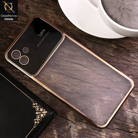 Samsung Galaxy A04 Cover - Golden - New Color Electroplating Borders Camera Lens Soft Transparent Case