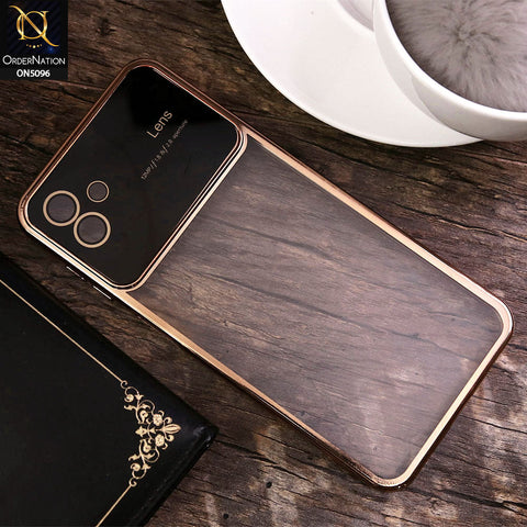 Samsung Galaxy M13 5G Cover - Golden - New Color Electroplating Borders Camera Lens Soft Transparent Case