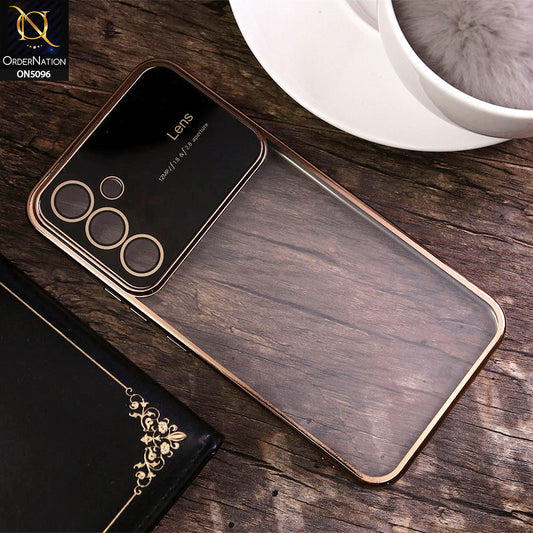 Samsung Galaxy A54 5G Cover - Golden - New Color Electroplating Borders Camera Lens Soft Transparent Case