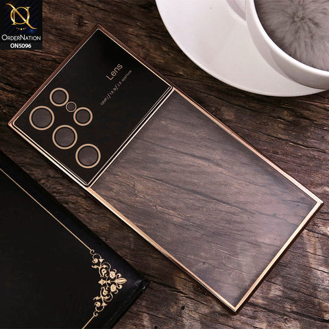 Samsung Galaxy S22 Ultra 5G Cover - Golden - New Color Electroplating Borders Camera Lens Soft Transparent Case