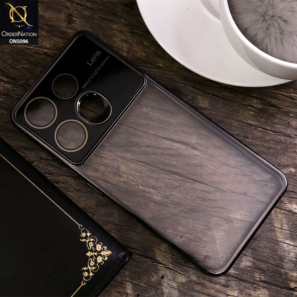 Infinix Smart 7 Plus Cover - Black - New Color Electroplating Borders Camera Lens Soft Transparent Case