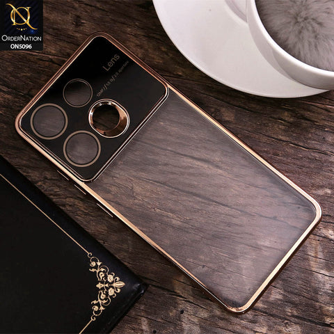 Tecno Spark Go 2023 Cover - Golden - New Color Electroplating Borders Camera Lens Soft Transparent Case