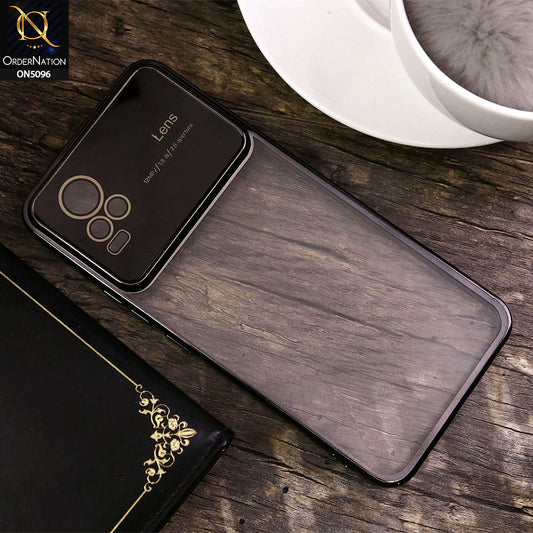 Vivo Y73 Cover - Black - New Color Electroplating Borders Camera Lens Soft Transparent Case