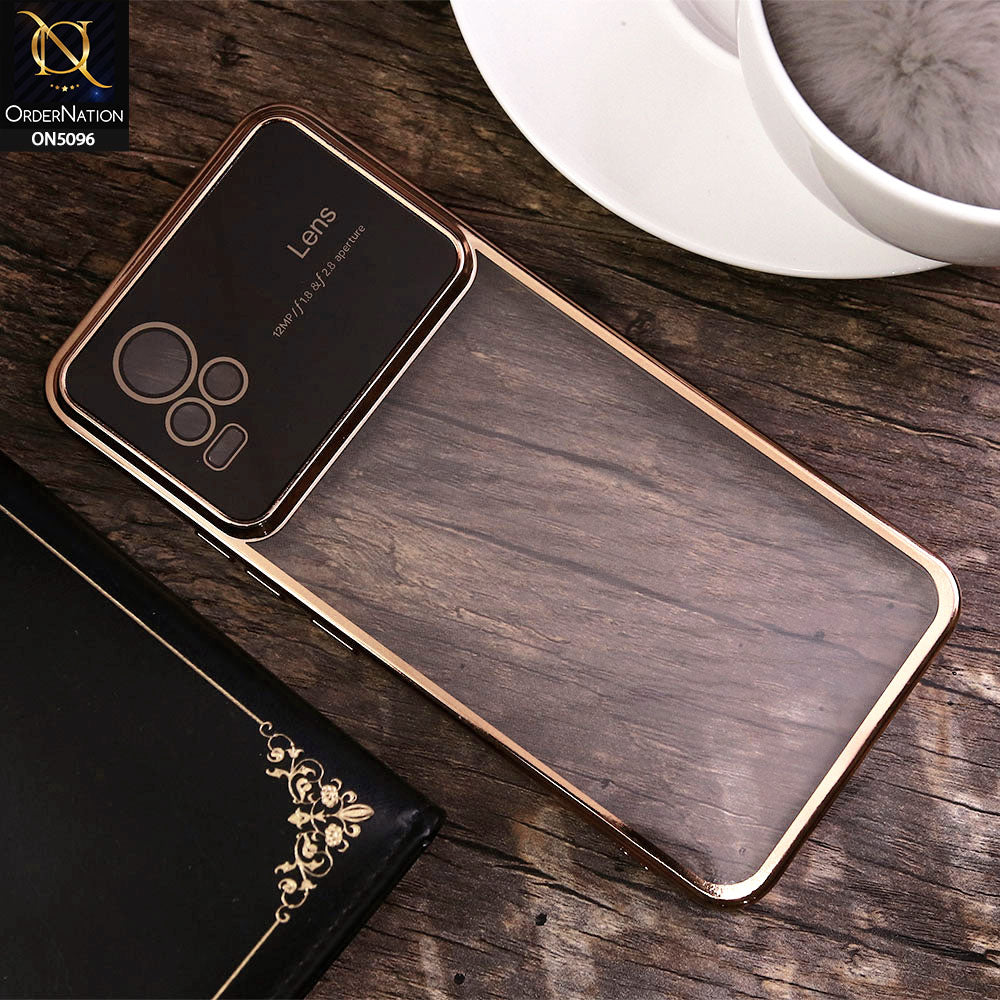 Vivo Y73 Cover - Golden - New Color Electroplating Borders Camera Lens Soft Transparent Case