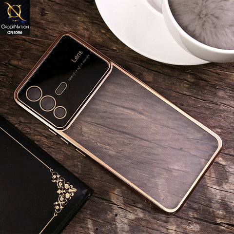 Vivo V23 5G Cover - Golden - New Color Electroplating Borders Camera Lens Soft Transparent Case