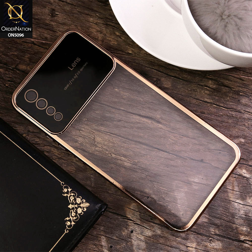 Vivo S1 Cover - Golden - New Color Electroplating Borders Camera Lens Soft Transparent Case