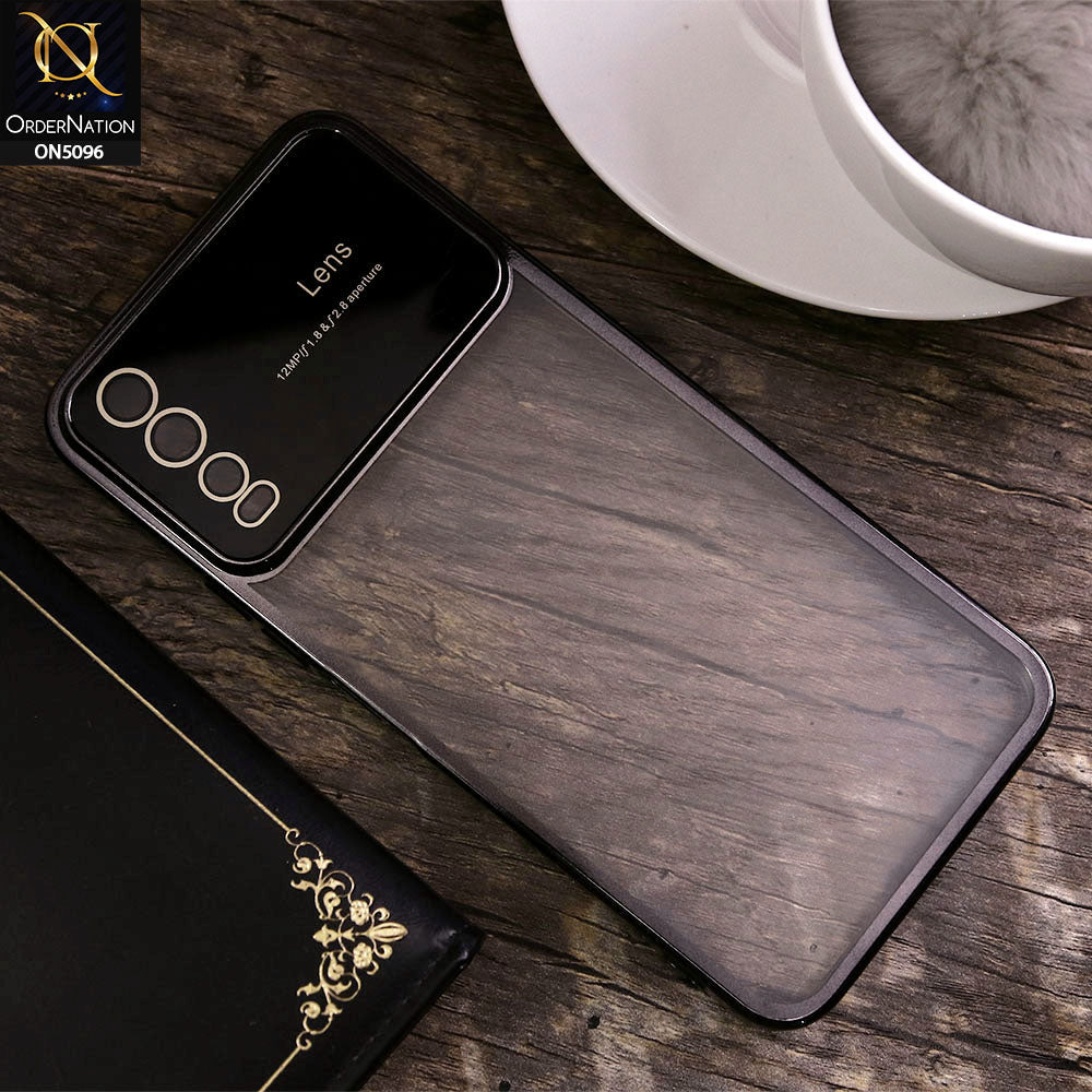 Vivo Y20i Cover - Black - New Color Electroplating Borders Camera Lens Soft Transparent Case