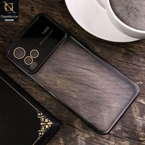 Vivo Y21e Cover - Black - New Color Electroplating Borders Camera Lens Soft Transparent Case