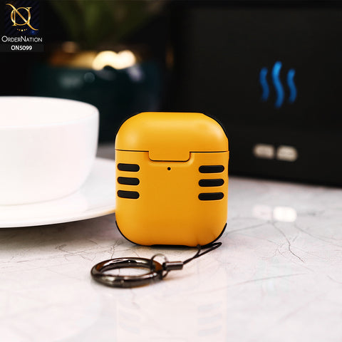 Apple Airpods 1 / 2 Cover - Yellow - Trendy Hybrid Style Soft Shell Protective Case Compatible with Apple Airpods 1 / 2