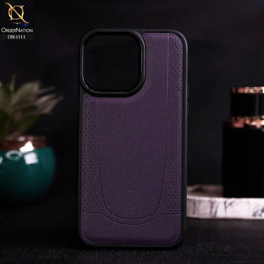 iPhone 14 Pro Max Cover - Purple - Luxury Sports Style Leather Texture Ultra Protective