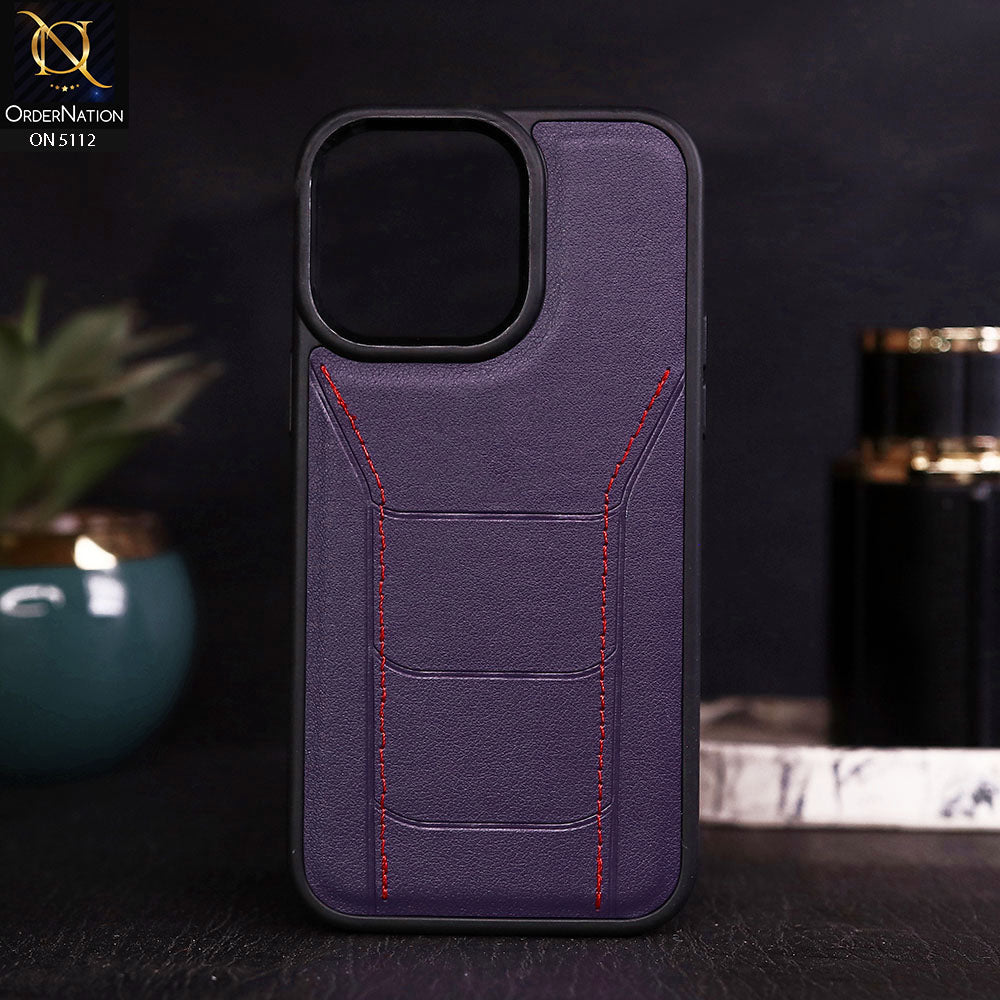 iPhone 14 Pro Max Cover - Purple - New Texture Ultra Sports Style Leather Protective