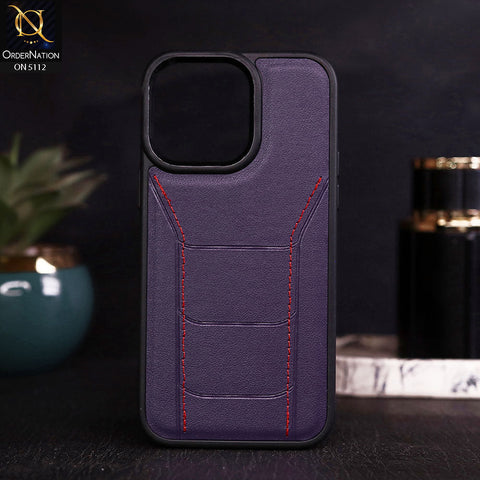 iPhone 14 Pro Max Cover - Purple - New Texture Ultra Sports Style Leather Protective