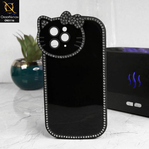 iPhone 11 Pro Cover - Black - Luxury Cartoon Rhinestones Soft Case With Camera Protection