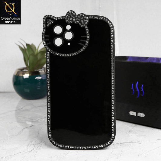 iPhone 11 Pro Max Cover - Black - Luxury Hello Kitty Rhinestones Soft Case With Camera Protection