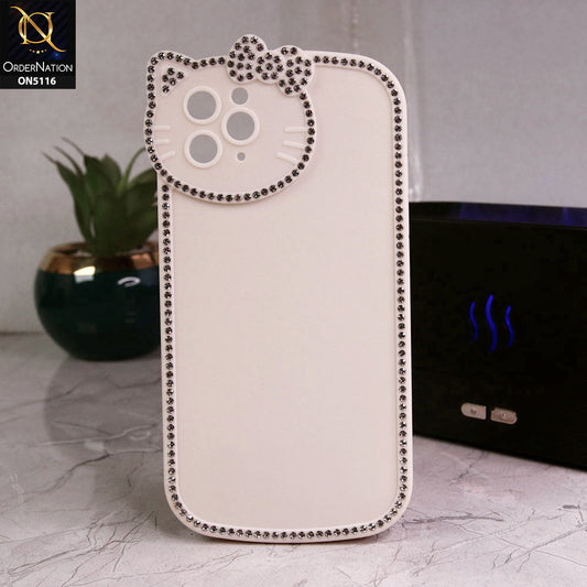 iPhone 11 Pro Max Cover - Off White - Luxury Hello Kitty Rhinestones Soft Case With Camera Protection