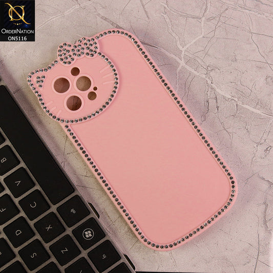 iPhone 12 Pro Cover - Pink - Luxury Cartoon Rhinestones Soft Case With Camera Protection