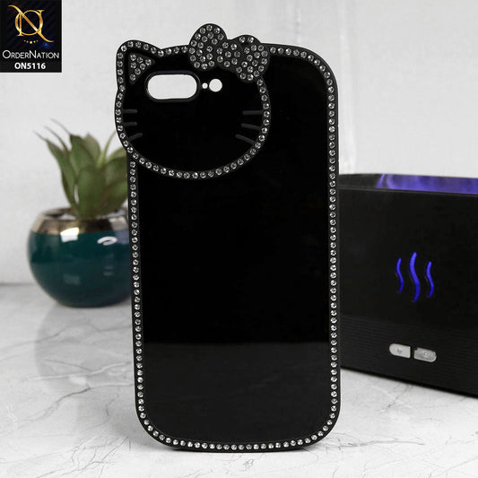 iPhone 8 Plus / 7 Plus Cover - Black - Luxury Hello Kitty Rhinestones Soft Case With Camera Protection