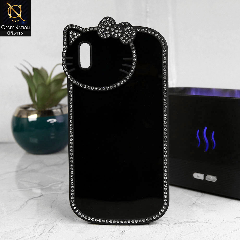 iPhone XS Max Cover - Black - Luxury Cartoon Rhinestones Soft Case With Camera Protection