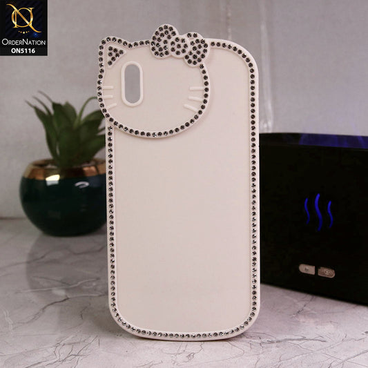 iPhone XS Max Cover - Off White - Luxury Hello Kitty Rhinestones Soft Case With Camera Protection