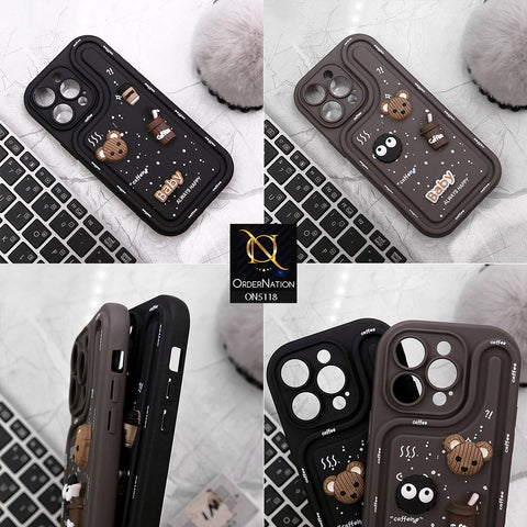 iPhone XR Cover - Black - Cute 3D Cartoon Coffee Soft Silicon Case With Camera Protection