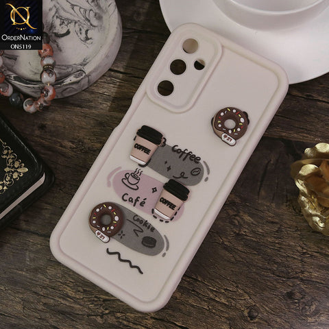 Samsung Galaxy A05s Cover - White - Design 2 - Cute 3D Donut Coffee Soft Silicon Case with Camera Protection