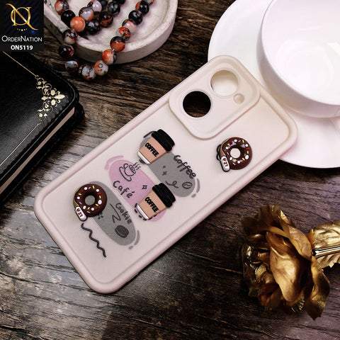 Vivo Y03 Cover White D2 Cute 3D Donut Coffee Soft Silicon Case w OrderNation