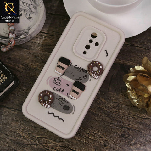 Vivo S1 Pro Cover - White - Design 2 - Cute 3D Donut Coffee Soft Silicon Case with Camera Protection
