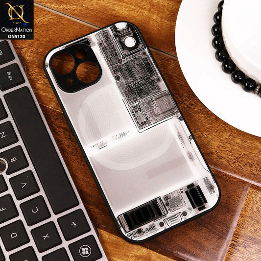 iPhone 15 Cover - Design2 - Circuit Board Glass Case Series Soft Boards Anti-Fall With Camera Lens Protector