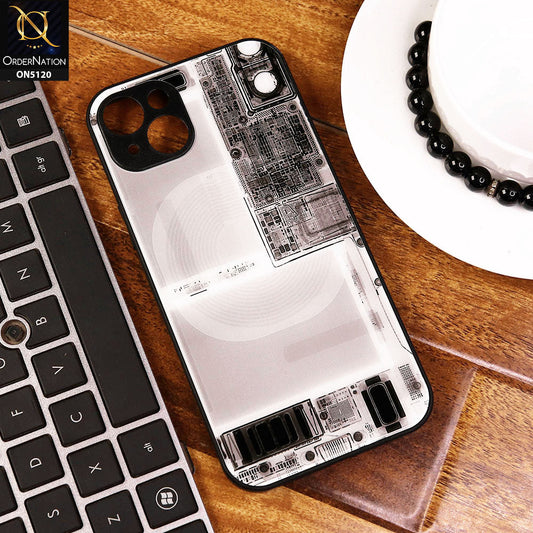 iPhone 15 Plus Cover - Design2 - Circuit Board Glass Case Series Soft Boards Anti-Fall With Camera Lens Protector