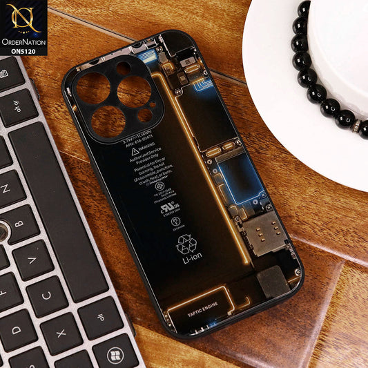 iPhone 15 Pro Cover - Design1 - Circuit Board Glass Case Series Soft Boards Anti-Fall With Camera Lens Protector