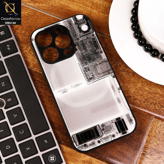iPhone 15 Pro Cover - Design2 - Circuit Board Glass Case Series Soft Boards Anti-Fall With Camera Lens Protector