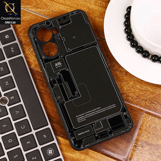 Realme C33 Cover - Design4 - Circuit Board Glass Case Series Soft Boards Anti-Fall With Camera Lens Protector