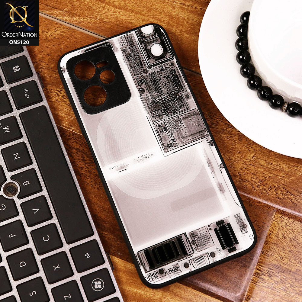 Realme C35 Cover - Design2 - Circuit Board Glass Case Series Soft Boards Anti-Fall With Camera Lens Protector