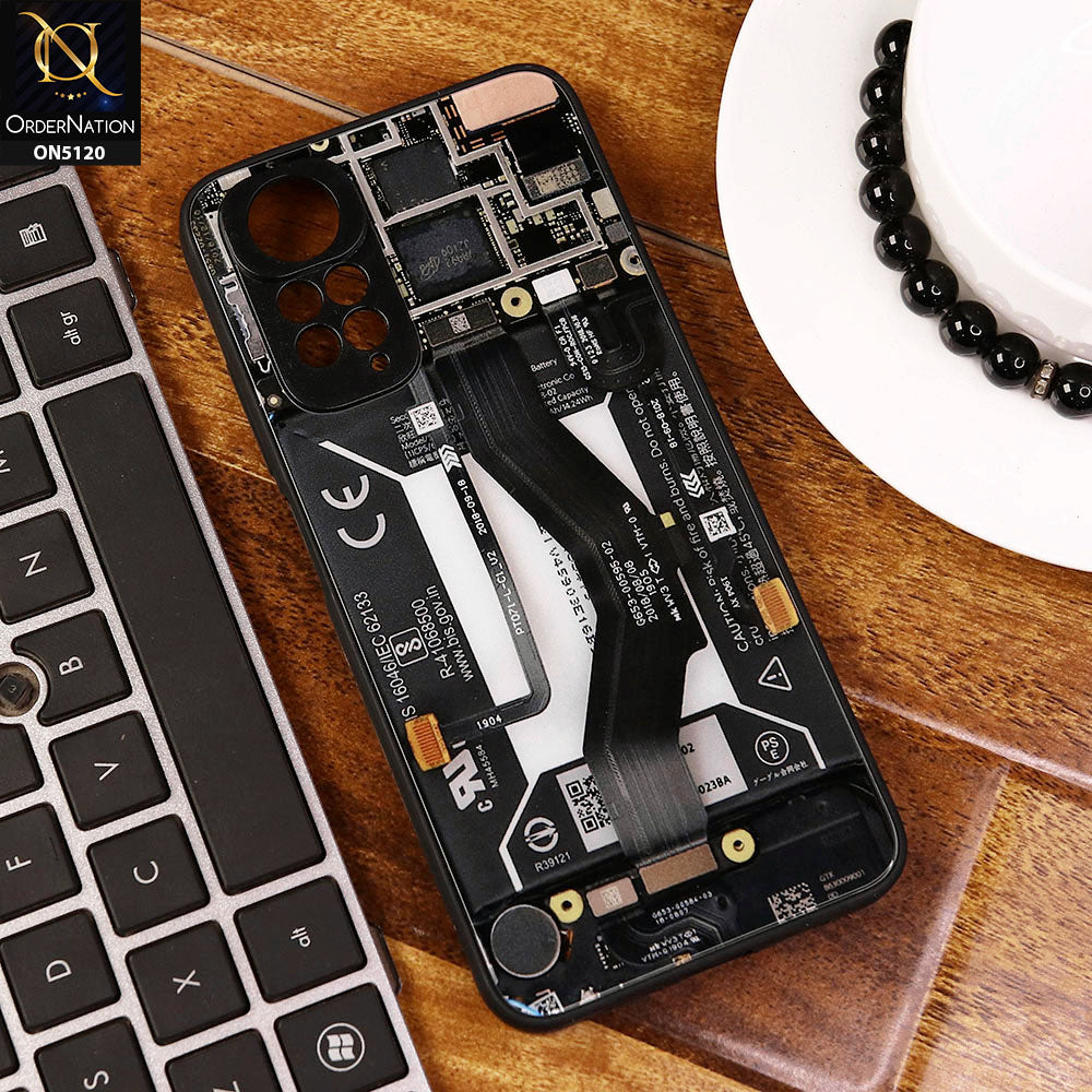 Xiaomi Poco M4 Pro 5G Cover - Design3 - Circuit Board Glass Case Series Soft Boards Anti-Fall With Camera Lens Protector