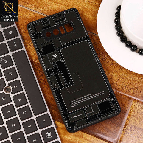 Samsung Galaxy Note 8 Cover - Design4 - Circuit Board Glass Case Series Soft Boards Anti-Fall With Camera Lens Protector